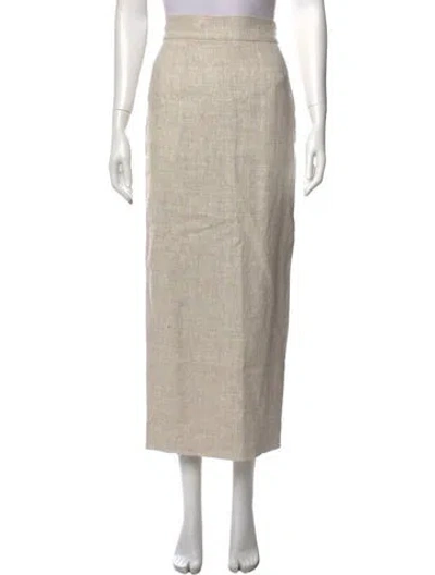 Pre-owned Posse Linen Midi Length Skirt W/ Tags In Neutral