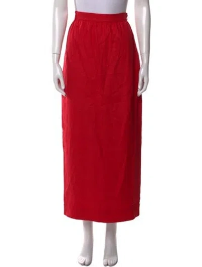 Pre-owned Posse Linen Midi Length Skirt W/ Tags In Red