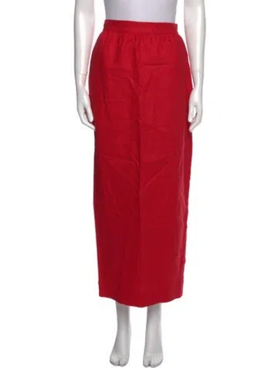 Pre-owned Posse Linen Midi Length Skirt W/ Tags In Red