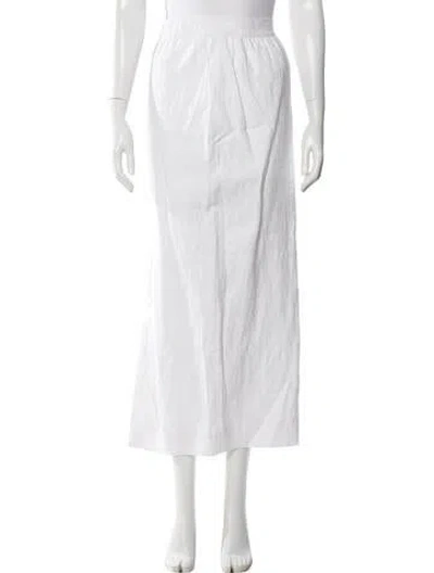 Pre-owned Posse Linen Midi Length Skirt In White