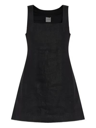 Posse Alice Linen Mini Dress In Black