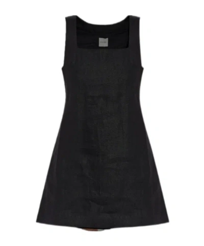 Posse Alice Linen Minidress In Black