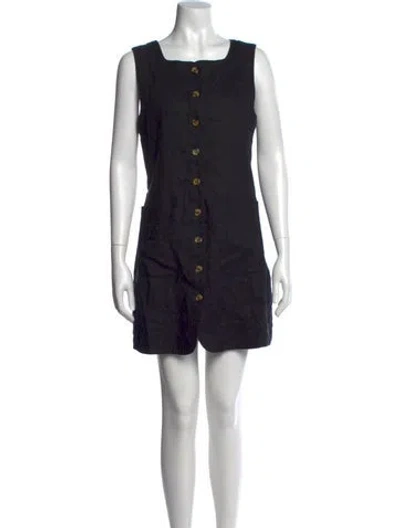 Pre-owned Posse Linen Mini Dress In Black