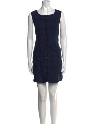 Pre-owned Posse Linen Mini Dress In Black