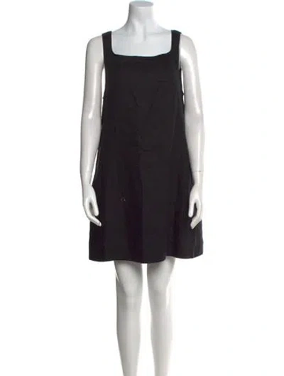 Pre-owned Posse Linen Mini Dress In Black