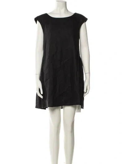 Pre-owned Posse Linen Mini Dress In Black