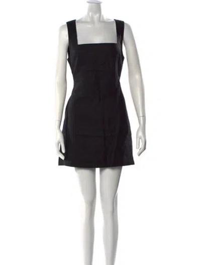 Pre-owned Posse Linen Mini Dress In Black