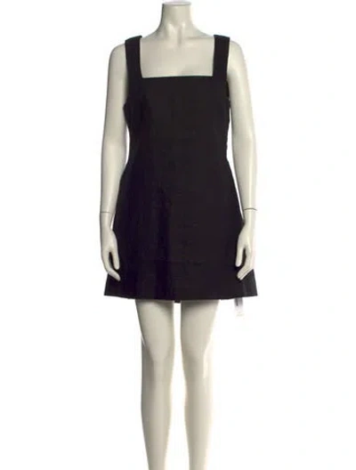 Pre-owned Posse Linen Mini Dress In Black