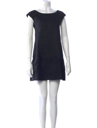 Pre-owned Posse Linen Mini Dress In Black