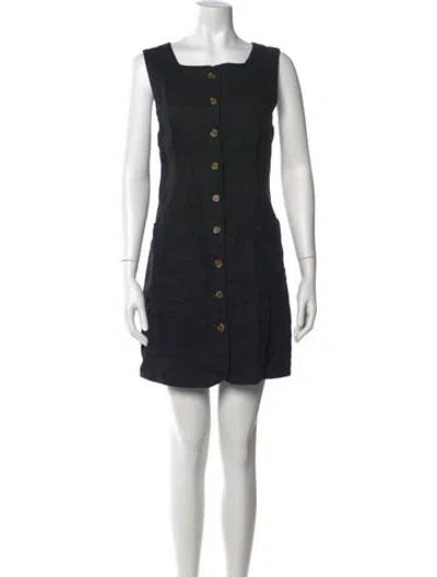 Pre-owned Posse Linen Mini Dress In Black