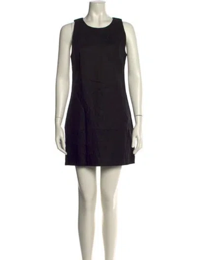 Pre-owned Posse Linen Mini Dress In Black