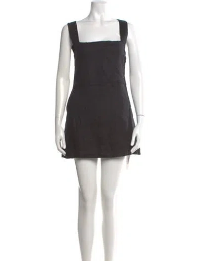 Pre-owned Posse Linen Mini Dress In Black