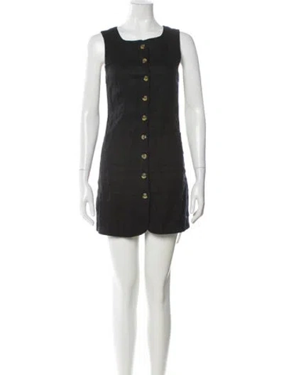 Pre-owned Posse Linen Mini Dress In Black