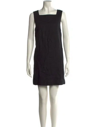 Pre-owned Posse Linen Mini Dress In Black