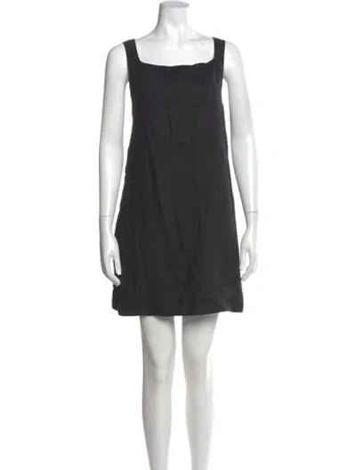 Pre-owned Posse Linen Mini Dress In Black