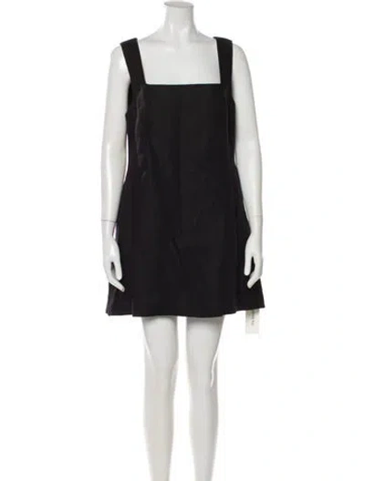 Pre-owned Posse Linen Mini Dress In Black