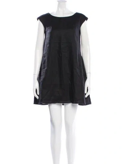 Pre-owned Posse Linen Mini Dress In Black