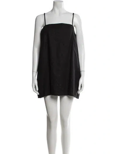 Pre-owned Posse Linen Mini Dress In Black