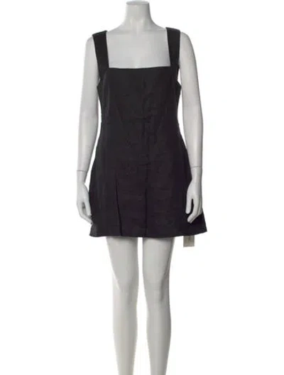 Pre-owned Posse Linen Mini Dress In Black