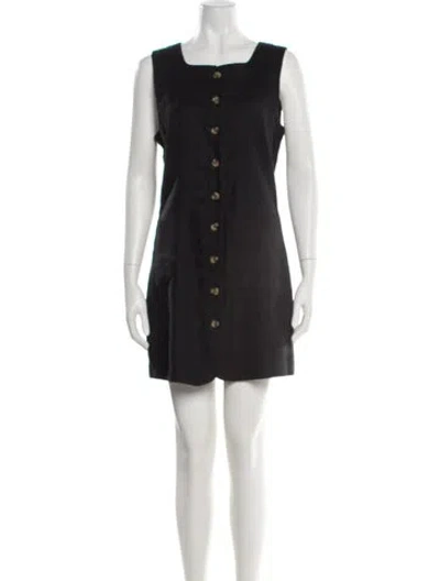 Pre-owned Posse Linen Mini Dress In Black