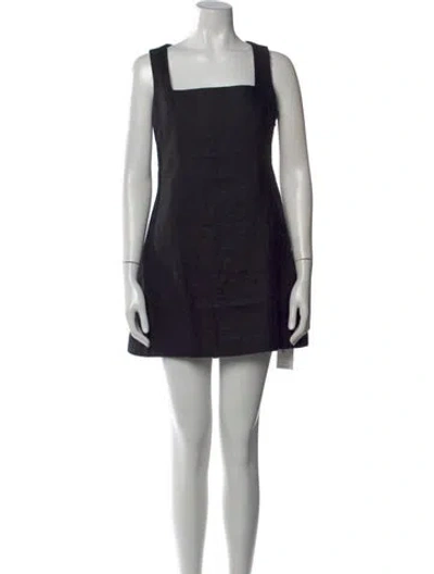Pre-owned Posse Linen Mini Dress In Black