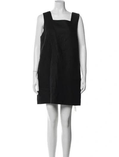 Pre-owned Posse Linen Mini Dress In Black