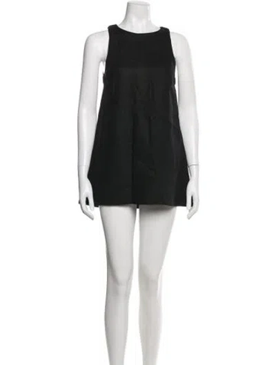 Pre-owned Posse Linen Mini Dress In Black
