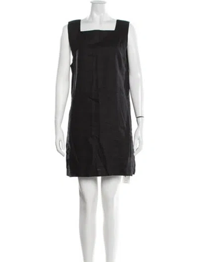 Pre-owned Posse Linen Mini Dress In Black