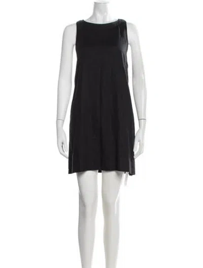 Pre-owned Posse Linen Mini Dress In Black