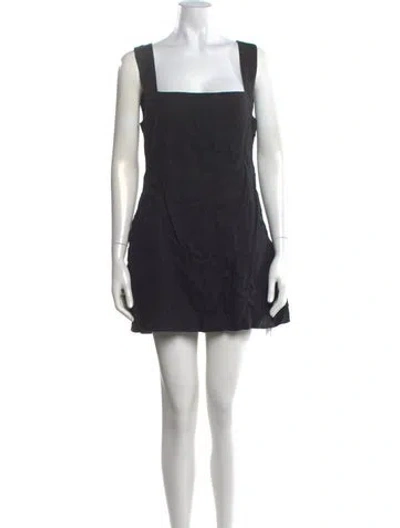 Pre-owned Posse Linen Mini Dress In Black