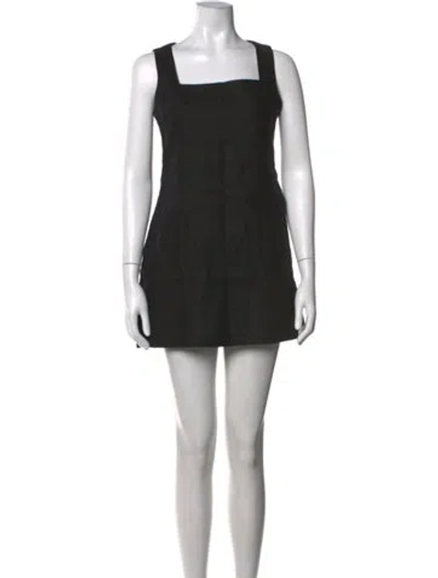 Pre-owned Posse Linen Mini Dress In Black