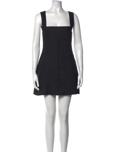 Pre-owned Posse Linen Mini Dress In Black