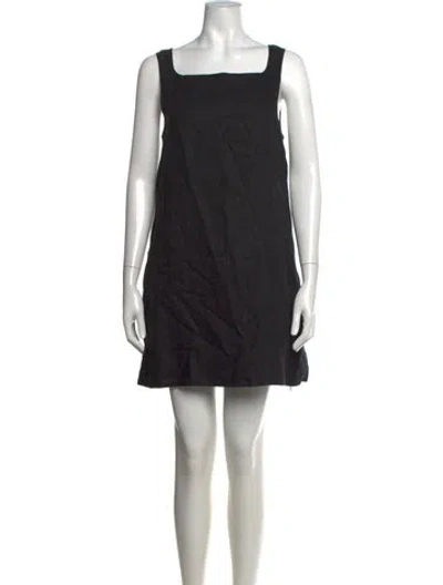 Pre-owned Posse Linen Mini Dress In Black