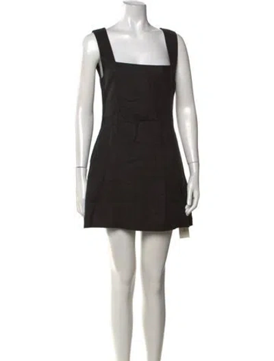 Pre-owned Posse Linen Mini Dress In Black