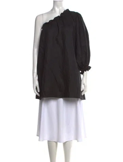 Pre-owned Posse Linen Mini Dress In Black