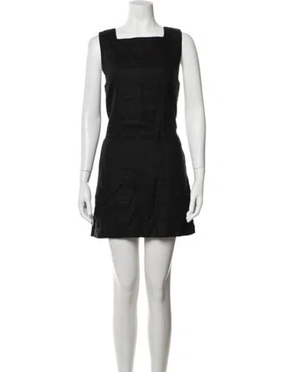 Pre-owned Posse Linen Mini Dress In Black
