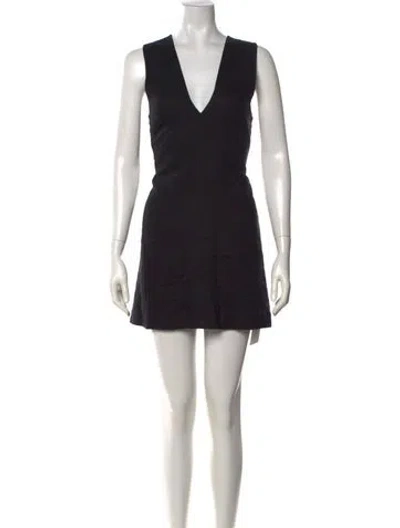 Pre-owned Posse Linen Mini Dress In Black
