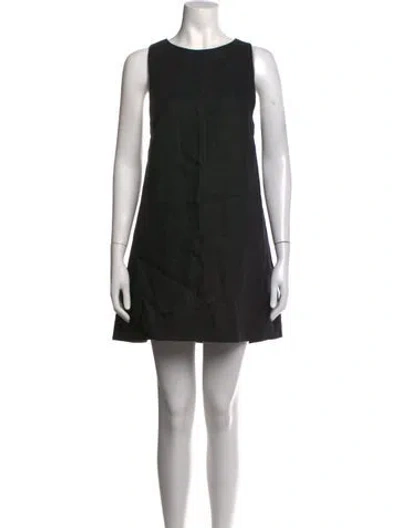 Pre-owned Posse Linen Mini Dress In Black