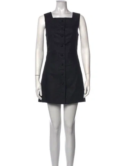 Pre-owned Posse Linen Mini Dress In Black