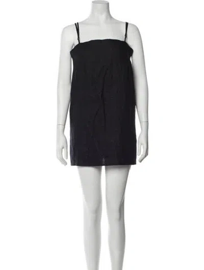 Pre-owned Posse Linen Mini Dress In Black