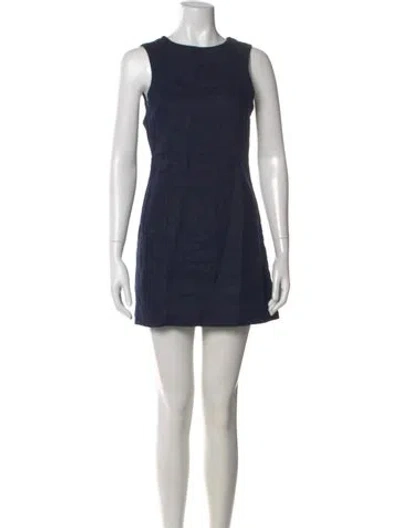 Pre-owned Posse Linen Mini Dress In Blue