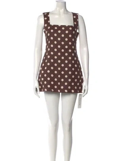 Pre-owned Posse Linen Mini Dress In Brown