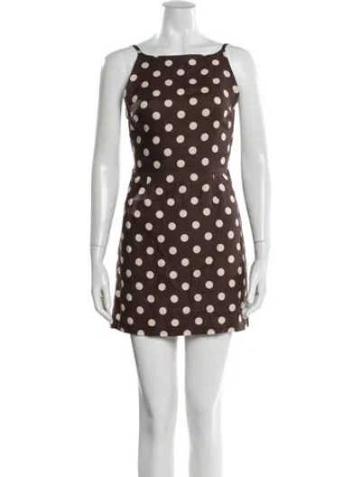 Pre-owned Posse Linen Mini Dress In Brown