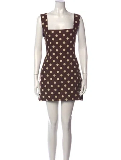 Pre-owned Posse Linen Mini Dress In Brown