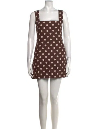 Pre-owned Posse Linen Mini Dress In Brown