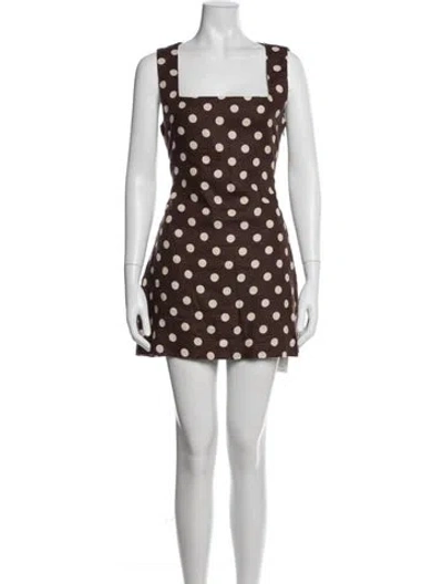 Pre-owned Posse Linen Mini Dress In Brown
