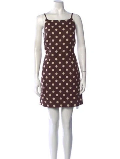 Pre-owned Posse Linen Mini Dress In Brown