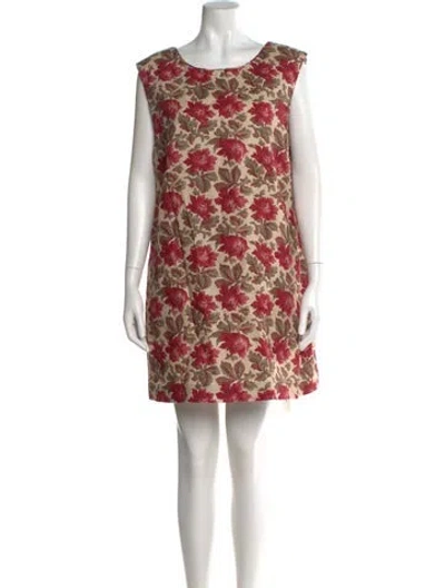 Pre-owned Posse Linen Mini Dress In Burgundy