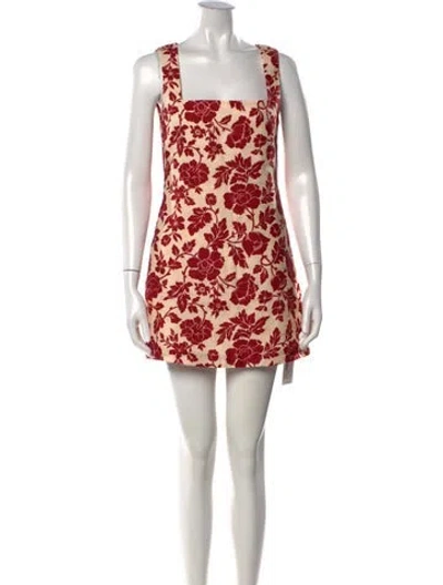 Pre-owned Posse Linen Mini Dress In Burgundy