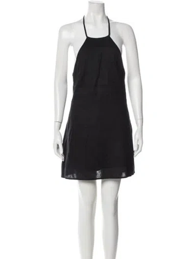 Pre-owned Posse Linen Mini Dress In Gray